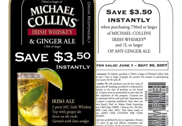 Michael Collins Irish Whiskey Hangtag Coupon